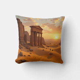 Sunset over lost Temple Four Riders Western Pillow Kudde