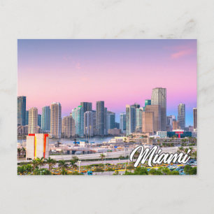 Sunset Over Miami, Florida, United Stater Vykort