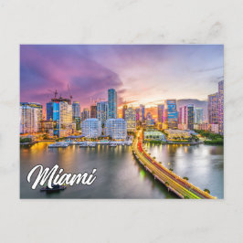 Sunset Over Miami, Florida, United Stater Vykort