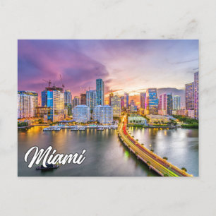 Sunset Over Miami, Florida, United Stater Vykort