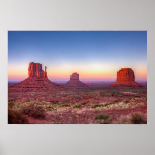 Sunset over Monument Valley Arizona Poster