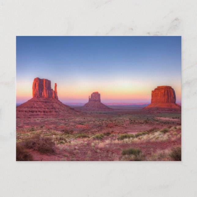 Sunset over Monument Valley Arizona Vykort (Framsida)