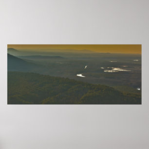 Sunset över Petit Jean River Valley, Arkansas Poster