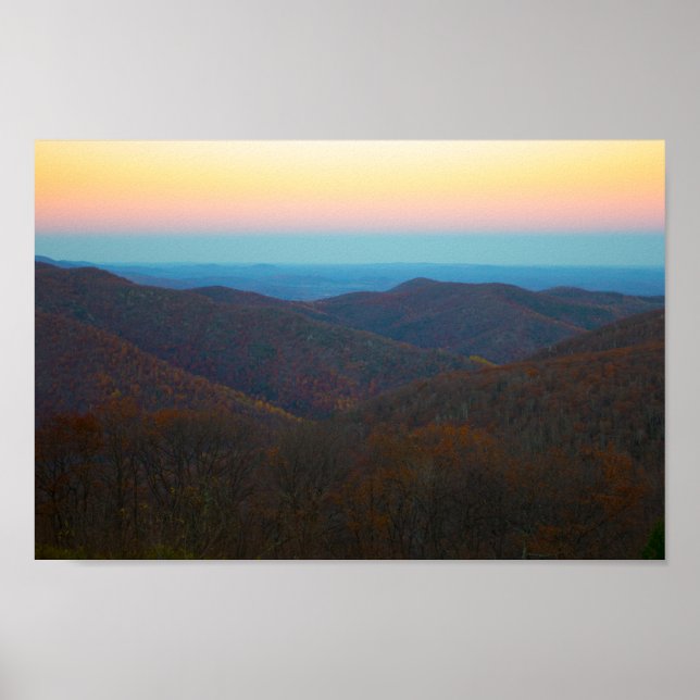 Sunset over Shenandoah National Park, Virginia Poster (Framsidan)