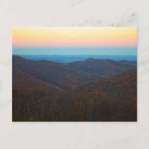 Sunset over Shenandoah National Park, Virginia Vykort