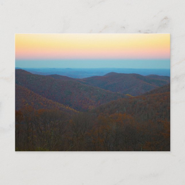 Sunset over Shenandoah National Park, Virginia Vykort (Framsida)
