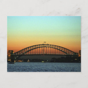 Sunset over Sydney Harbor Bridge, Australien Vykort