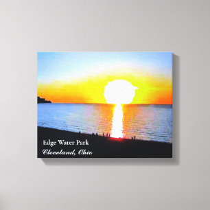 SUNSET PÅ EDGEWATER PARK CLEVELAND OHIO CANVAS PR