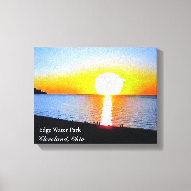 SUNSET PÅ EDGEWATER PARK CLEVELAND OHIO CANVAS PR (Framsida)