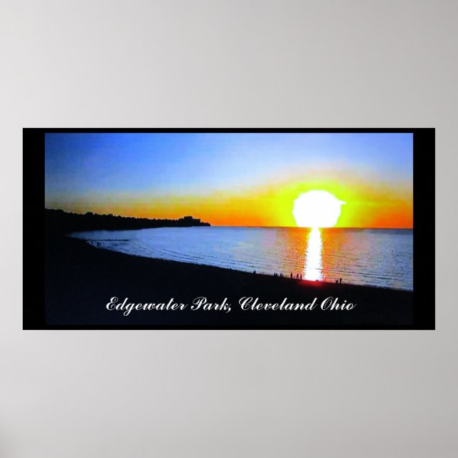SUNSET PÅ EDGEWATER PARK CLEVELAND OHIO POSTER (Framsidan)