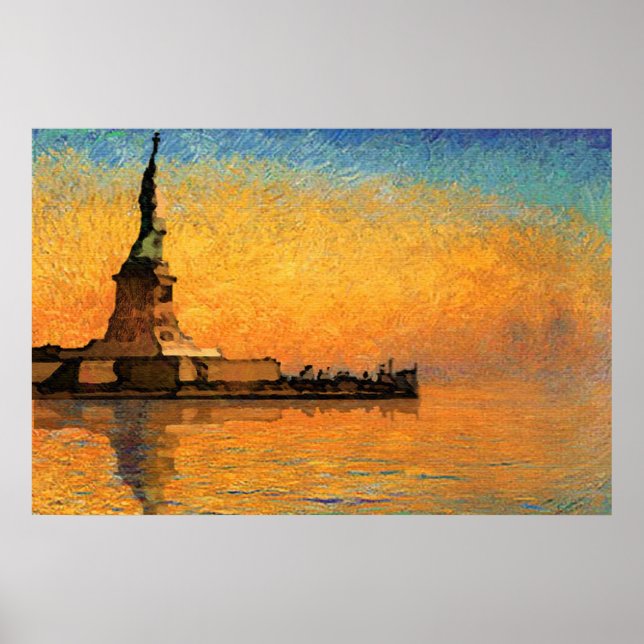 Sunset på Liberty Island Poster (Framsidan)
