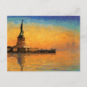 Sunset på Liberty Island Vykort