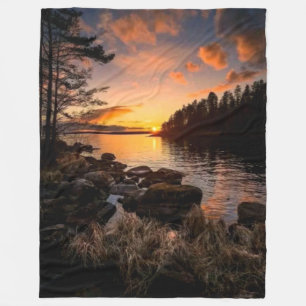 SUNSET på SJÖ Fleecefilt