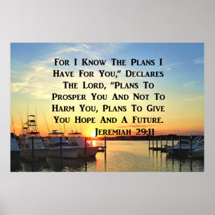 SUNSET PÅ SJÖ JEREMIAH 29:11 POSTER