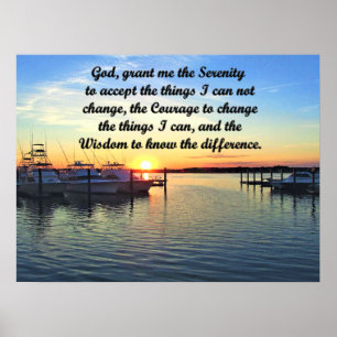 SUNSET PÅ SJÖ SERENITY PRAYER ORIGINAL POSTER