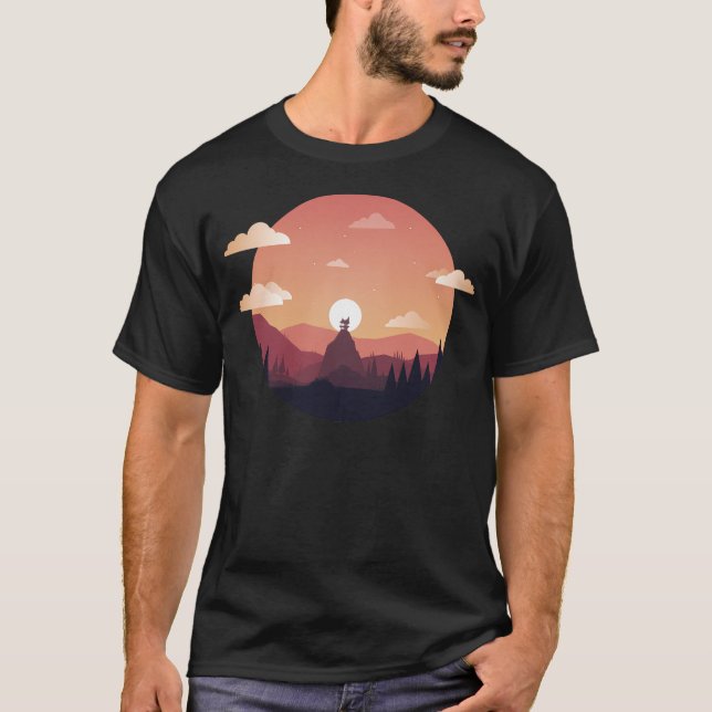 Sunset Pagoda Active T Shirt (Framsida)