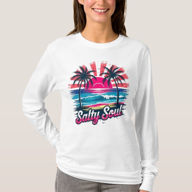 Sunset Palm Dream T Shirt (Framsida)
