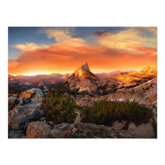 Sunset Panorama från Tressider Peak - Yosemite Fototryck (Framsidan)