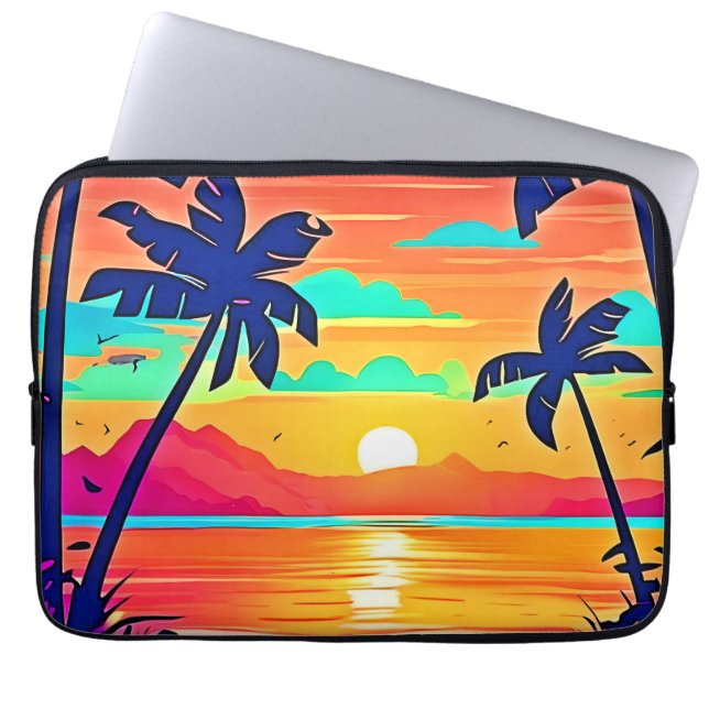 Sunset Paradise Artwork Laptop Fodral (Framsidan)