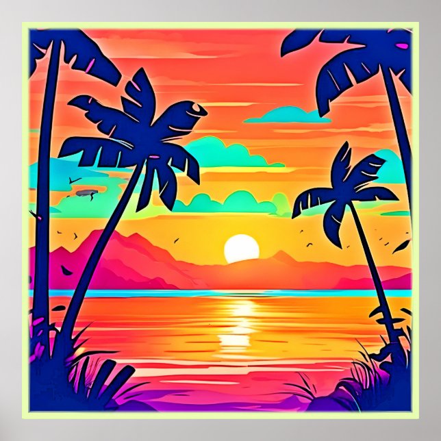 Sunset Paradise Artwork Poster (Framsidan)