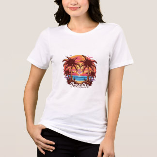 Sunset Paradise Shirt - Tropical Escape Sommar T