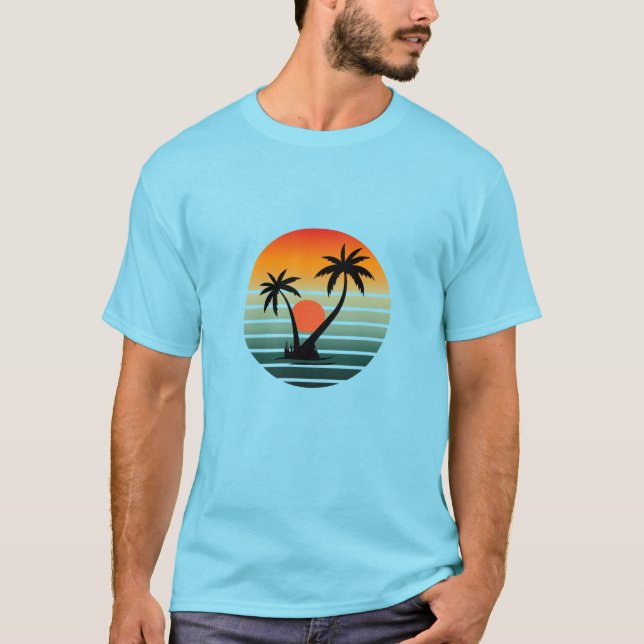 Sunset Paradise - Tropical Beach Vibes T Shirt (Framsida)