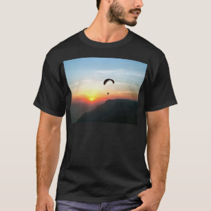 Sunset Paraglide Wanderlust Extreme Sports Art T Shirt