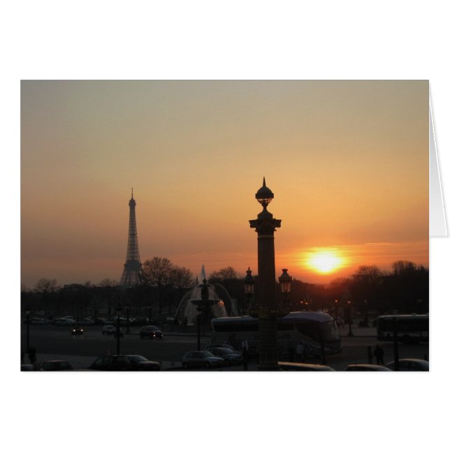 Sunset Paris Hälsningskort (Framsidan Horizontal)