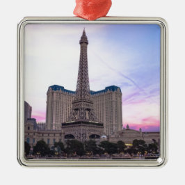 Sunset Paris Las Vegas Tour Eiffel Fake Julgransprydnad Metall