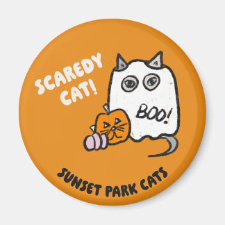 Sunset Park Cats Halloweenmagnet Butterball Spöke Magnet