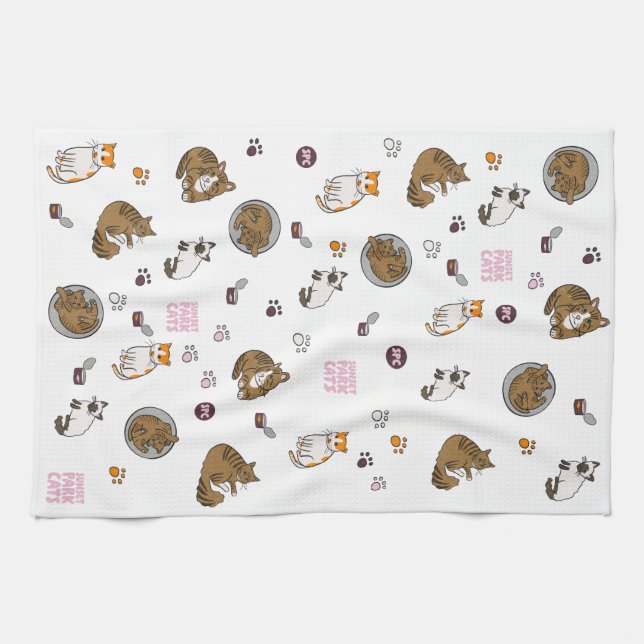 Sunset Park Cats | Kitchen Towel | Tea Towel  Kökshandduk (Horisontell)