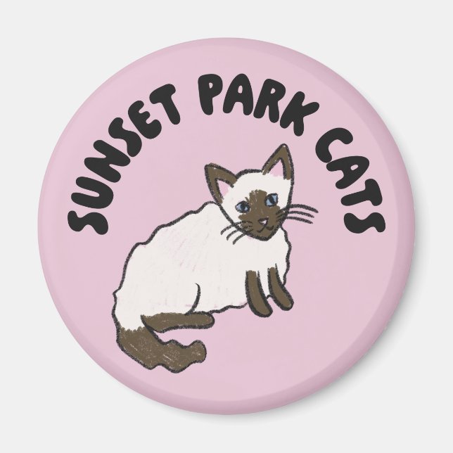 Sunset Park Cats | Magnet | Almond Rescue Katt  (Framsidan)