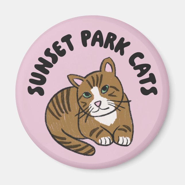Sunset Park Cats | Magnet | Lenny Rescue Cat Cute  (Framsidan)