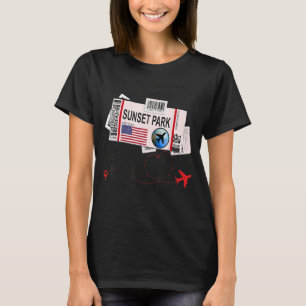 Sunset Park Girl - Sunset Park Boarding Pass T Shirt