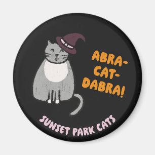 Sunset Park Katter Halloween Magnet Häxa Aska