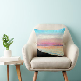 Sunset Pastels Beach Art Kudde