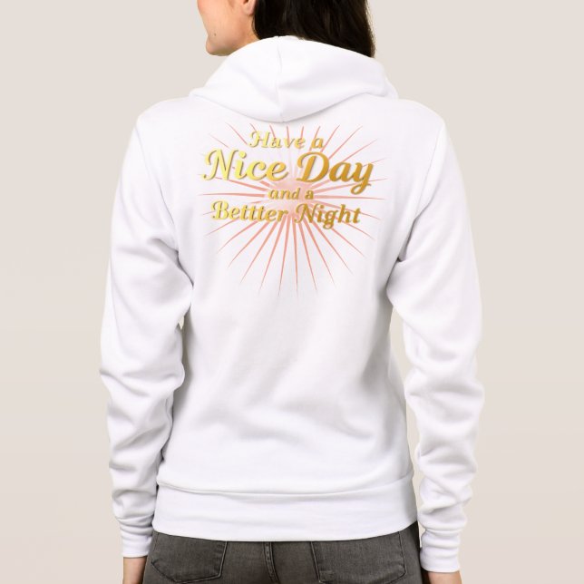 Sunset Peace Wear: Bättre natt-guldskript Achemp T Shirt (Baksida)