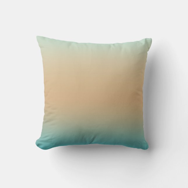 Sunset Peach Aqua Ombre Kudde (Framsida)