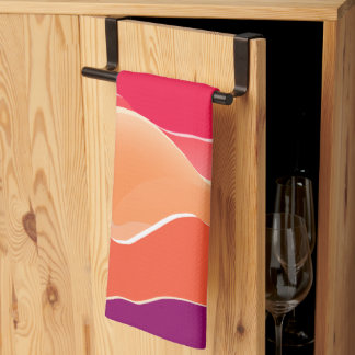 Sunset Peaks Modern Papper Collage Art Kökshandduk