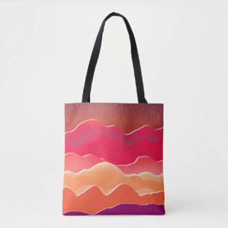 Sunset Peaks Modern Papper Collage Art Tygkasse