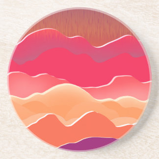Sunset Peaks Modern Papper Collage Art Underlägg