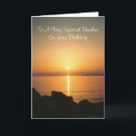 Sunset Personlig Brother Birthday Kort<br><div class="desc">Hälsningskort för havs-solnedgångskort som du kan anpassa med valfri text. Om du behöver hjälp med att anpassa kontaktar du oss genom länken på den här sidan. Havssolnedgång,  födelsedagskort för personlig broder</div>