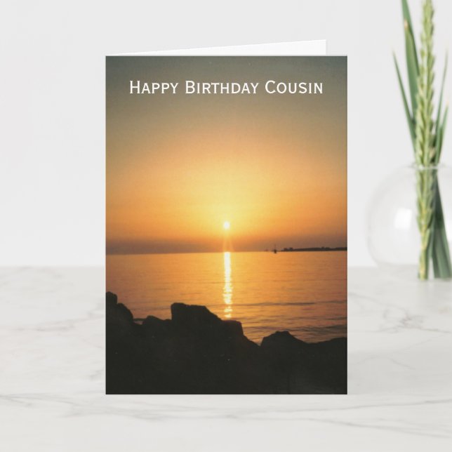 Sunset Personlig Cousin Birthday Kort (Framsida)