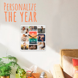 Sunset Photo Collage Mr and Mrs Custom Anniversary Fyrkantig Klocka