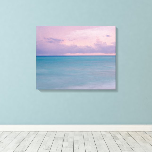 Sunset Photo Home Decor med Beach Vågar Canvastryck (Insitu (trägolv))