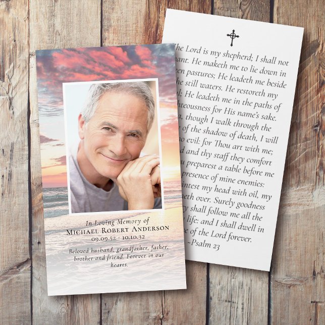 Sunset Photo Memorial Prayer Card med kuvert Anteckningskort (Skapare uppladdad)