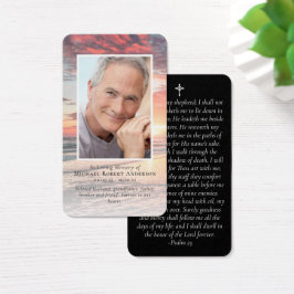 Sunset Photo Memorial Prayer Card Visitkort