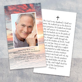 Sunset Photo Memorial Prayer Card Visitkort