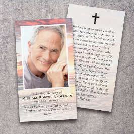 Sunset Photo Memorial Prayer Card Visitkort