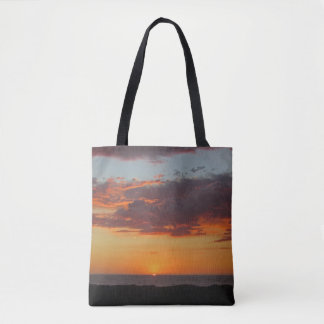 Sunset Photo Orange Himmel Stilla havet Kusten Tygkasse